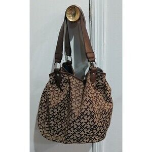 Tommy Hilfiger Tote Shoulder Bag. Brown And Tan. Large Interior.